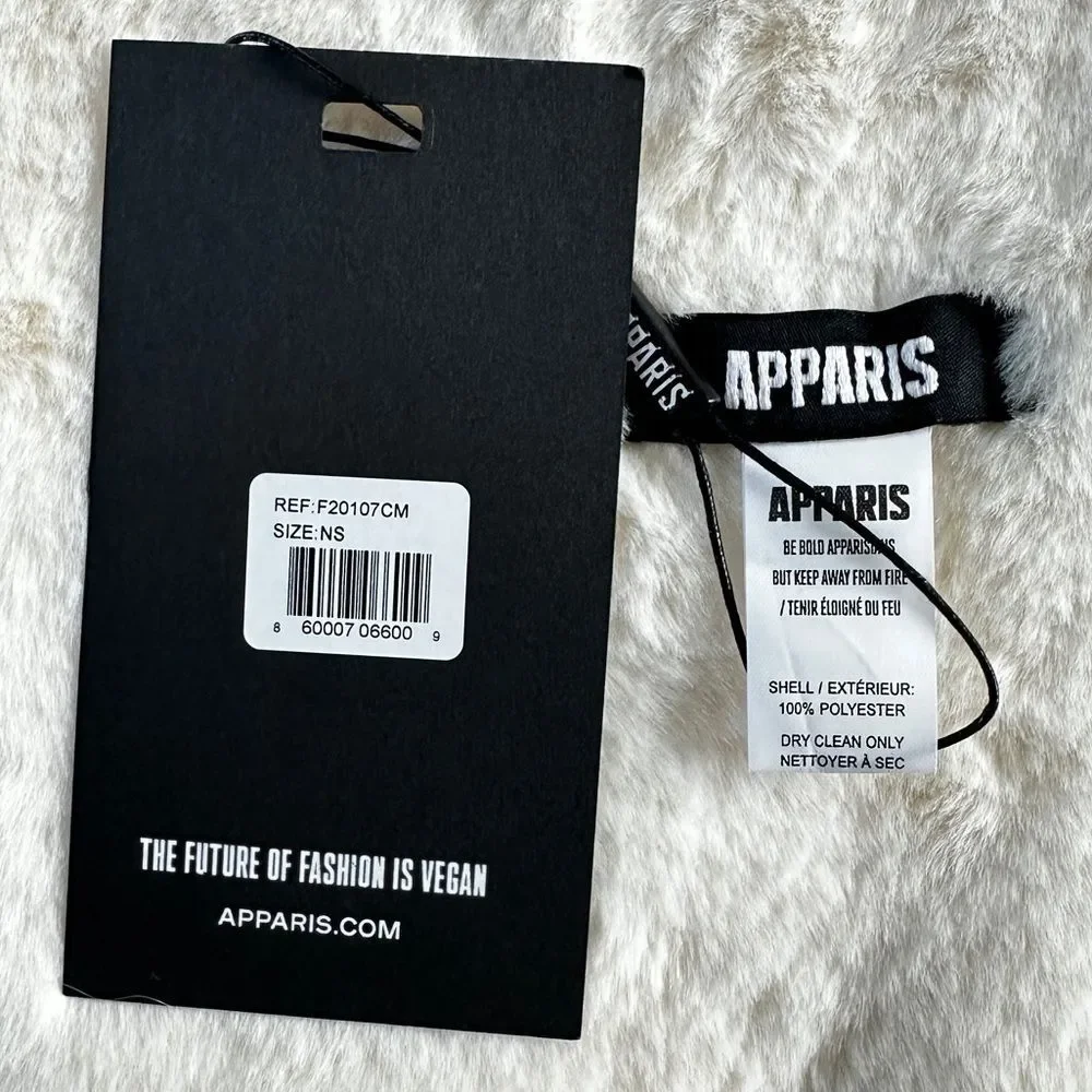 NWT Apparis Ivory Faux Fur Crisscross Scarf Winter Wrap One size 46